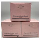 New (Lot of 3) Disposable Clean Towels - 50