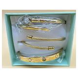 New 18 K Gold Plated Love Bangle Bracelet Stack