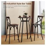 Glitzhome Rustic Steel Round Bar Table with