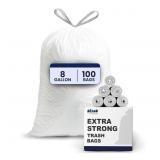 Plasticplace 8 Gallon Trash Bags: Premium White