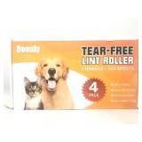 Tear free lint roller 1 handle+360 sheets 4 pack