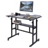 AIZ Mobile Standing Desk, Adjustable Computer