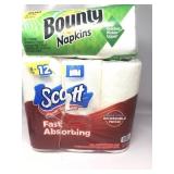 6 double rolls Scott paper towels fast absorbing