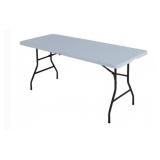 New Peakform 6-Foot Centerfold Table, Gray, No