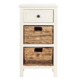 SAFAVIEH Everly Drawer Distressed White Side