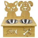 New mivo Elevated Dog Bowls Stand with 2