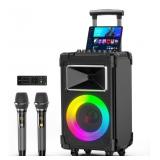 New JYX Karaoke Machine with 2 Wireless Mics, 10"