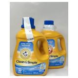 New Lot of 2, ARM & HAMMER Clean & Simple, 77