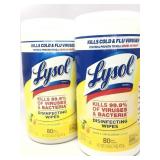 2 pack Lysol lemon and lime blossom scent 80 wet