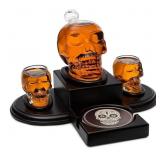 New Krown Kitchen Skull Whiskey Decanter Set