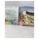 Lot of crafts , beads , wooden sticks, glue