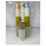 NEW unwrapped 50 count gold plastic disposable