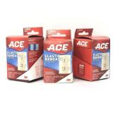 3 pack ace elastic bandages with clips 3 inch in