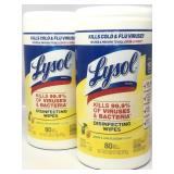 2 pack Lysol disinfectant wipes lemon and lime