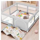 New Baby Playpen with Mat 50x50 Inch, Play Pen