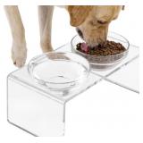 New Acrylic Elevated Dog And Cat Bowls Pet Double