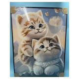New 31.5 inches x23.5 inches Cute Cat Framed