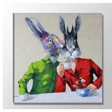 New Hand-Painted Oil Paintings,Cartoon Rabbit
