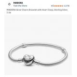 New PANDORA Silver Charm Bracelet with Heart