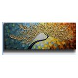 YaSheng Art -100% Hand Painted 3D Golden Flowers