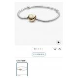 PANDORA Moments Heart Clasp Snake Chain Bracelet.