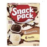 New Snack Pack Chocolate and Vanilla Pudding Cups