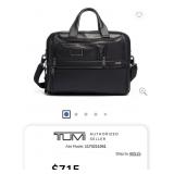 TUMI Alpha 3 Black Leather Expandable Organizer