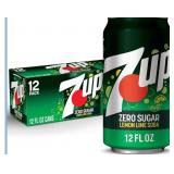 Zero Sugar 7-Up Soda, 12 Oz., Pack of 12. BB