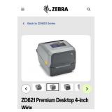 Zebra ZD621 Premium Desktop 4-inch Wide. New,
