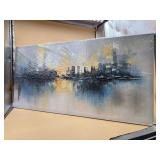 New Large Hand-Painted Abstract Wall Art Blue