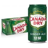 New Canada Dry Ginger Ale Soda, 12 fl oz cans, 12