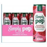 Simply POP Prebiotic Soda Strawberry Cans, 12 fl