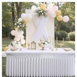 New 6 pack 6ft White Velvet Tablecloth with