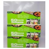 New Lot Of 3 Slider Freezer Bag