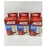 New 3 Ct ACE 3 Inch Elastic Bandage with Clips,