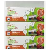 New Lot of 3, Slider Freezer Bag