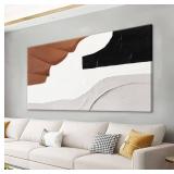New TAIJXAGSG Abstract Wall Art Brown Color Block