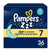 New Pampers ZZZ Overnight Diapers, Size 7 (41+