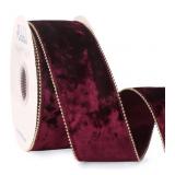 New Ribbli Burgundy Crushed Velvet Wired Ribbon