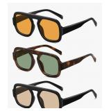 New Retro Square Aviator Sunglasses for Women Men