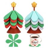 New 2 Set Christmas Tree Shape Trivets 3D Print