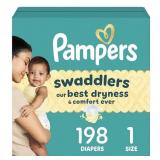 New Pampers Swaddlers Diapers, Size 1 (8-14 lbs),