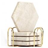 New Itombuilty 4Pcs Travertine Coasters with