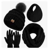 URATOT 4-In-1 Winter Warm Sets Knitted Scarf