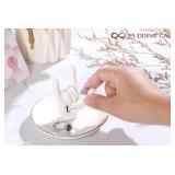 PUDDING CABIN Initial Ring Holder Hand Dish Tray