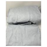 2 Sets of Dusty Blue Linen Curtains for Living