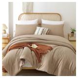 ROSGONIA Oversized King Comforter Taupe Brown,