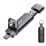 SSK 128GB Dual USB C Flash Drive,2-in-1 Type C+
