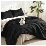 Litanika Black Comforter King Size, 3 Pieces