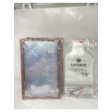 Plastic menu holders NEW 6-pack AND wine bottle